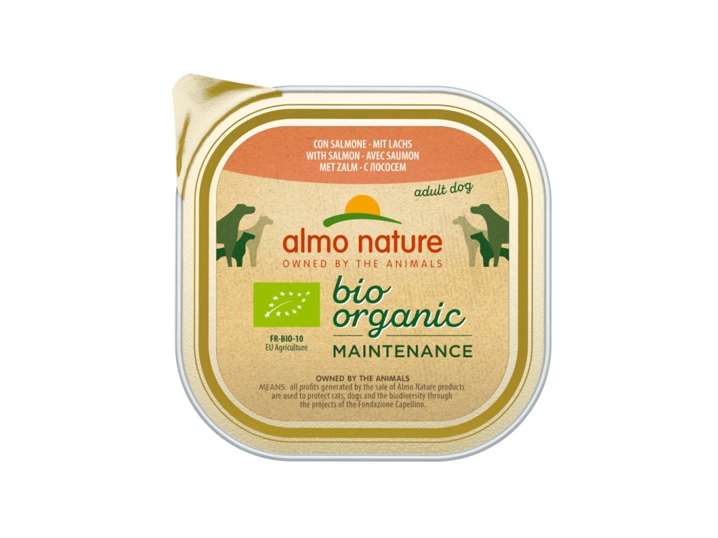 Almo Nature Bio Organic - vanička pro psy s lososem 100g