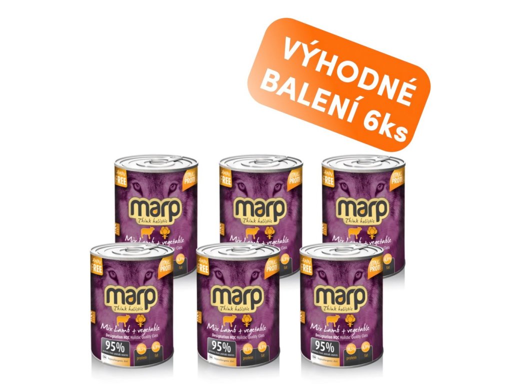 Marp Mix konzerva pro psy jehně+zelenina 6x400g