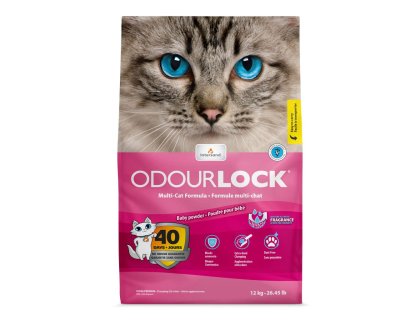 Intersand kočkolit Odour Lock - vůně dětský pudr 12kg
