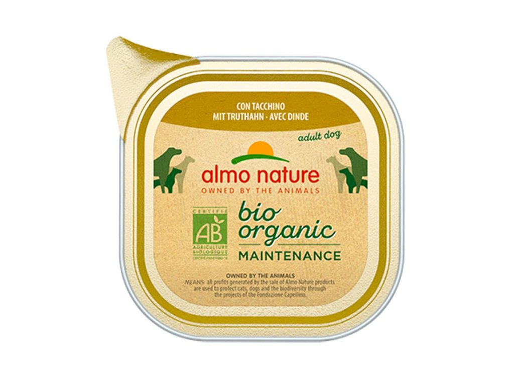 Almo Nature Bio Organic - vanička pro psy s krůtou 100g