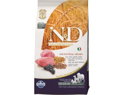 N&D ANCESTRAL GRAIN Dog LG Lamb, Spelt, Oats & Blueberry Adult Medium & Maxi 2,5 kg