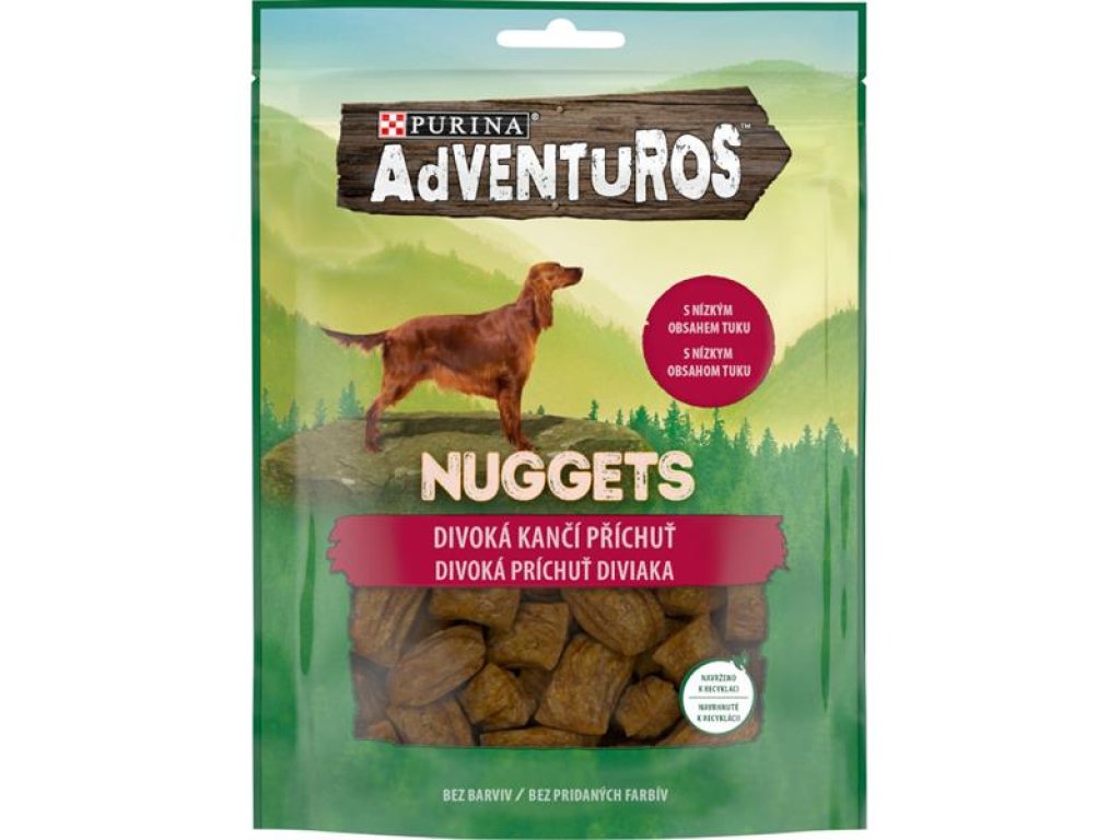 Adventuros snack dog - nugetky s kančí přích. 90 g