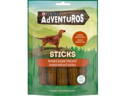 Adventuros snack dog - tyčinky s bizoní přích. 120 g