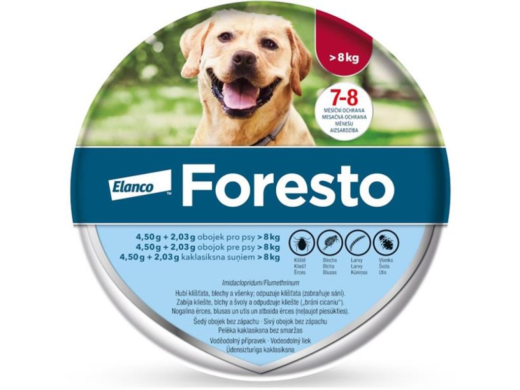 Foresto 4,50g+2,03g obojek pro psy nad 8kg obojek 1ks 70 cm