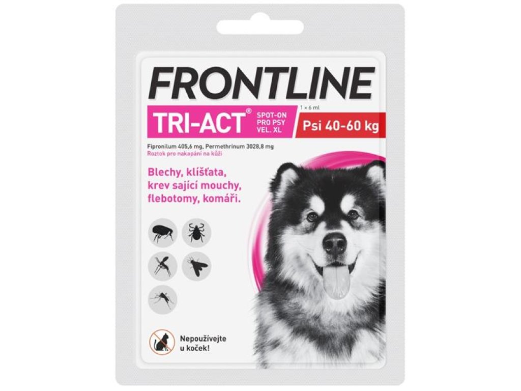 Frontline TRI-ACT spot-on dog XL a.u.v. sol 1 x 6ml, 40-60kg
