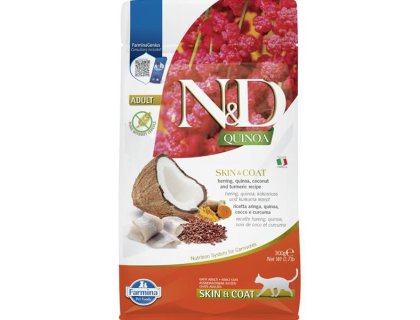 N&D QUINOA Cat GF Skin & Coat Herring & Coconut Adult 300 g