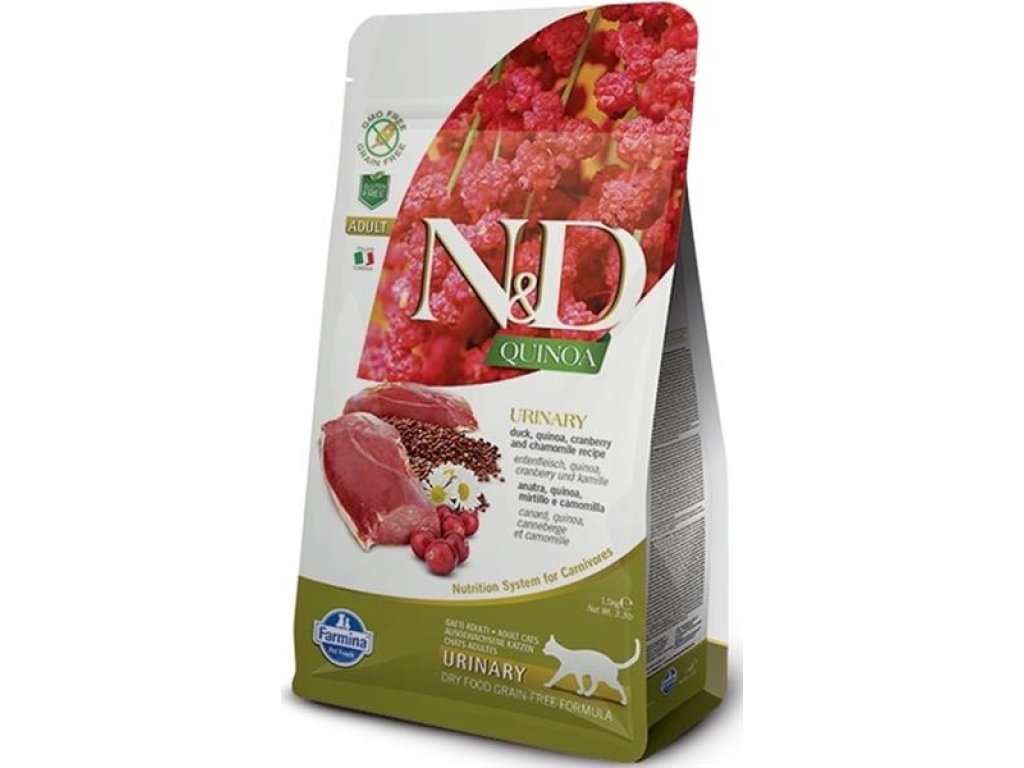 N&D QUINOA Cat GF Urinary, Duck & Cranberry Adult 1,5 kg