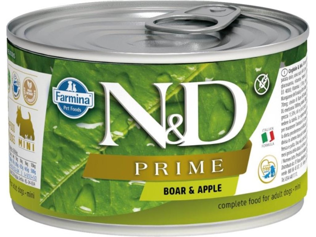 N&D PRIME Dog konz. Wild Boar & Apple Mini 140 g