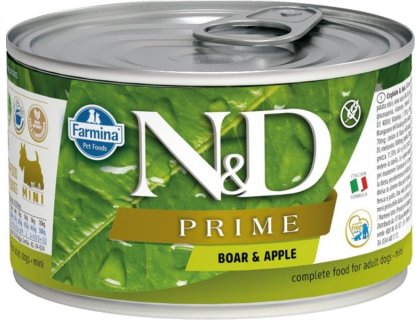 N&D PRIME Dog konz. Wild Boar & Apple Mini 140 g