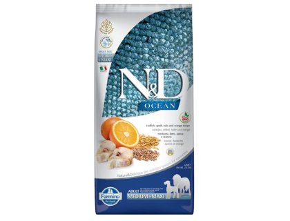 N&D OCEAN Dog LG Cod, Spelt, Oats & Orange Adult Medium & Maxi 12 kg