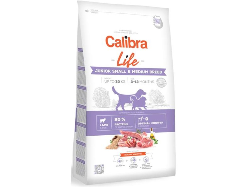 Calibra Dog Life Junior Small & Medium Breed Lamb 2,5 kg