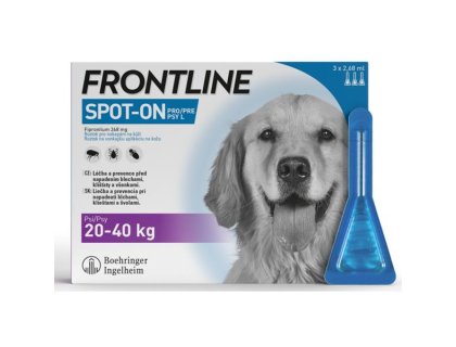 Frontline spot-on dog L a.u.v. sol 3 x 2,68 ml, 20-40kg