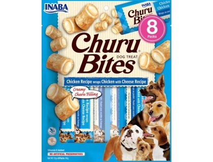 Inaba Churu Bites dog snack kuře a sýr 8x 12g