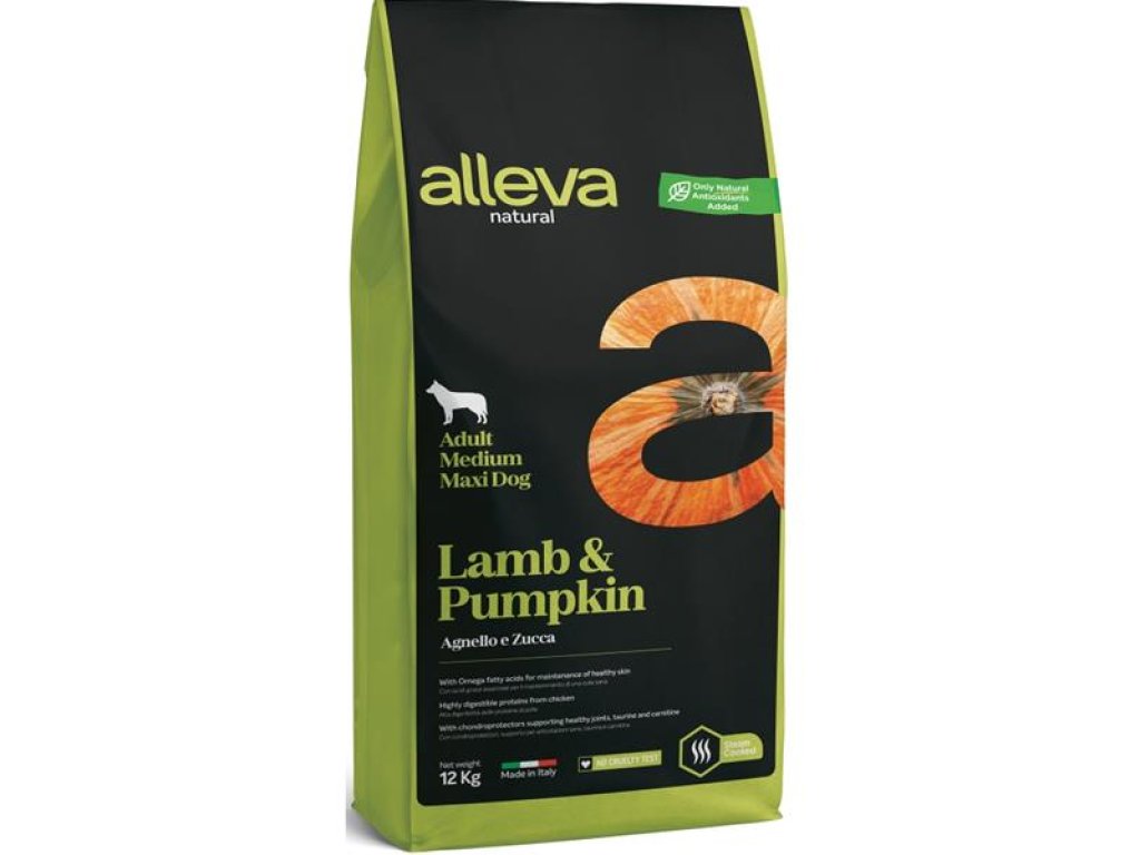 ALLEVA NATURAL Dog Dry Adult Lamb&Pumpkin Medium/Maxi 12kg