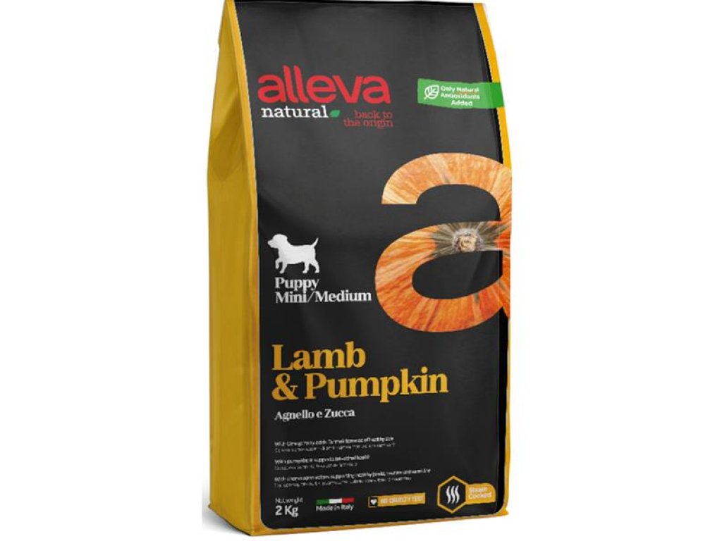 ALLEVA NATURAL Dog Dry Puppy Lamb&Pumpkin All Breeds 2kg