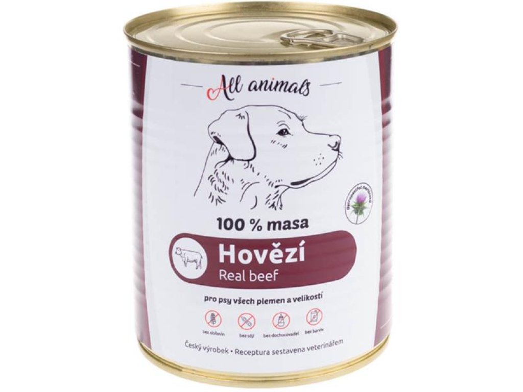 ALL ANIMALS konz. pro psy hovězí mleté 800g