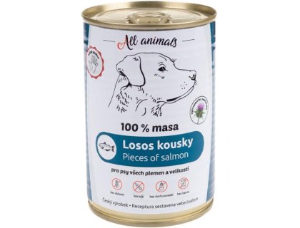 ALL ANIMALS konz. pro psy losos kousky 400g
