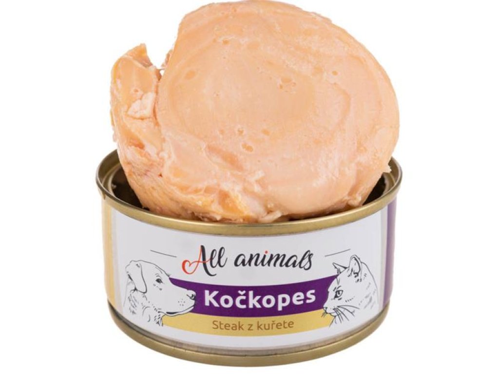 ALL ANIMALS Kočkopes konz. steak z kuřete 100g