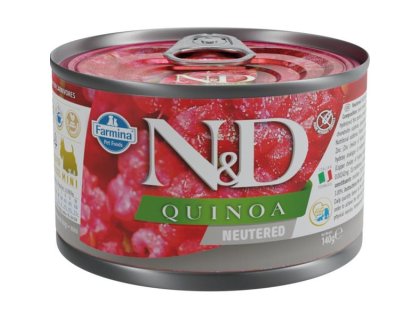 N&D QUINOA Dog konz. Pork Neutered Mini 140 g