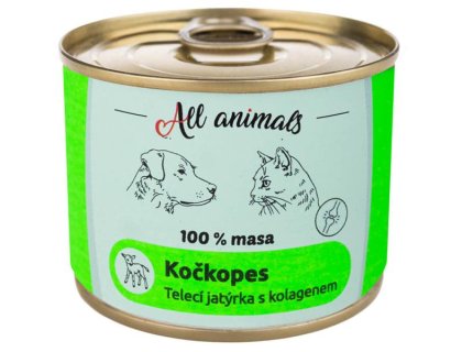 ALL ANIMALS Kočkopes konz. telecí jatýrka s kolagenem 200g