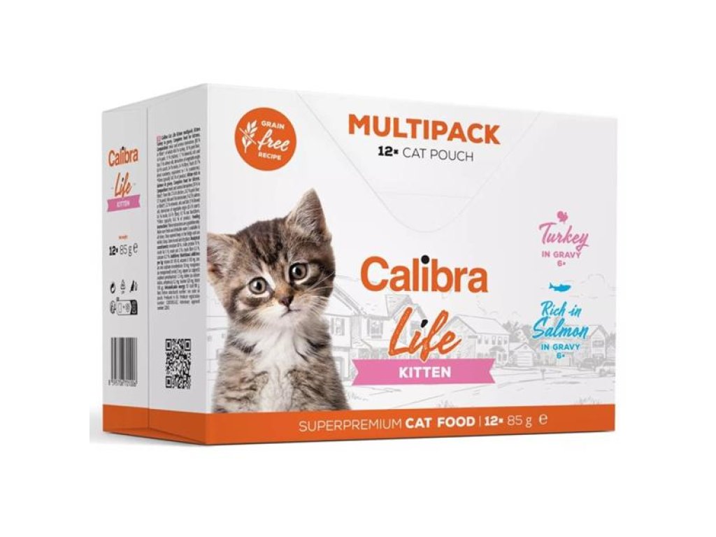 Calibra Cat Life kaps. Kitten Multipack in gravy 12x85g