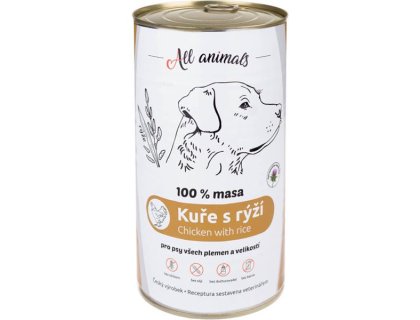 ALL ANIMALS konz. pro psy kuř.maso ml.s rýží 1200g