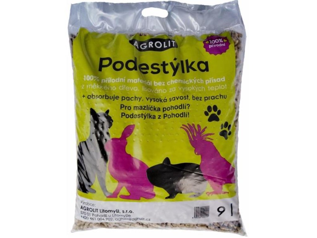 Podestýlka AGROLIT 9 l dřevité pelety