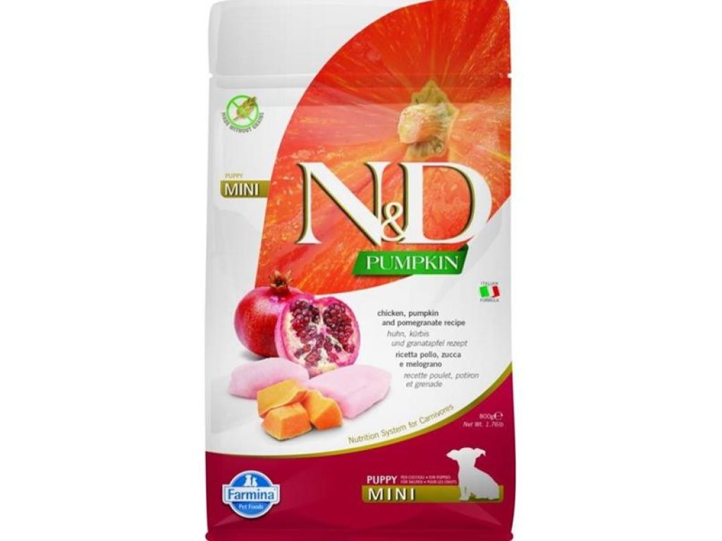 N&D PUMPKIN Dog GF Chicken & Pomegranate Puppy Mini 800 g