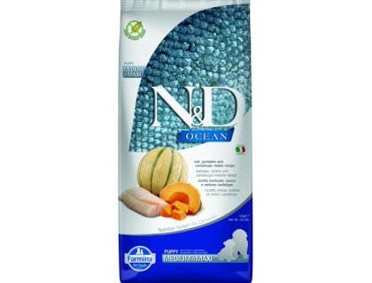 N&D OCEAN Dog GF Cod, Pumpkin & Cantaloupe Melon Puppy Medium & Maxi 12 kg