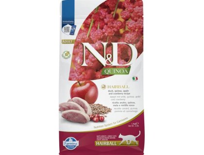 N&D QUINOA Cat GF Hairball Duck & Cranberry 1,5 kg