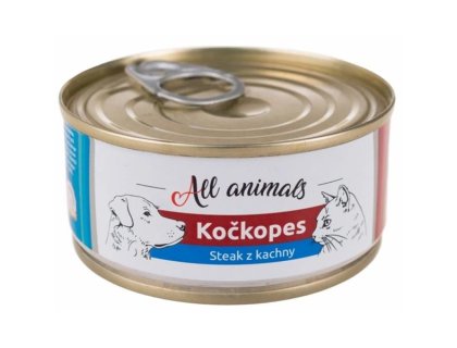 ALL ANIMALS Kočkopes konz. steak z kachny 100g