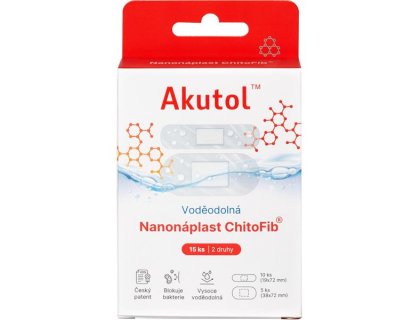 Akutol Nanonáplast ChitoFib, Voděodolné balení - 15 ks