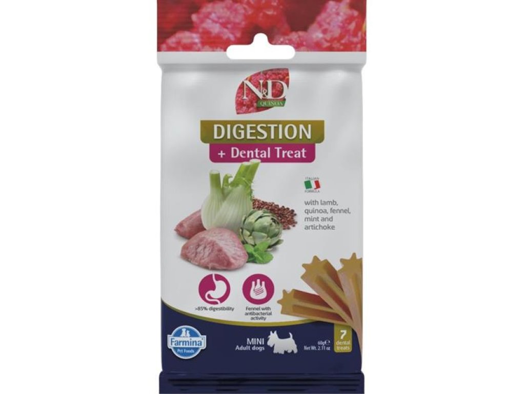 N&D QUINOA Dog Dental Snack Digestion Mini 60 g