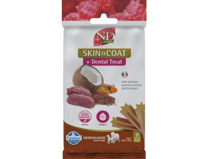 N&D QUINOA Dog Dental Snack Skin & Coat Venison Medium & Maxi 100 g