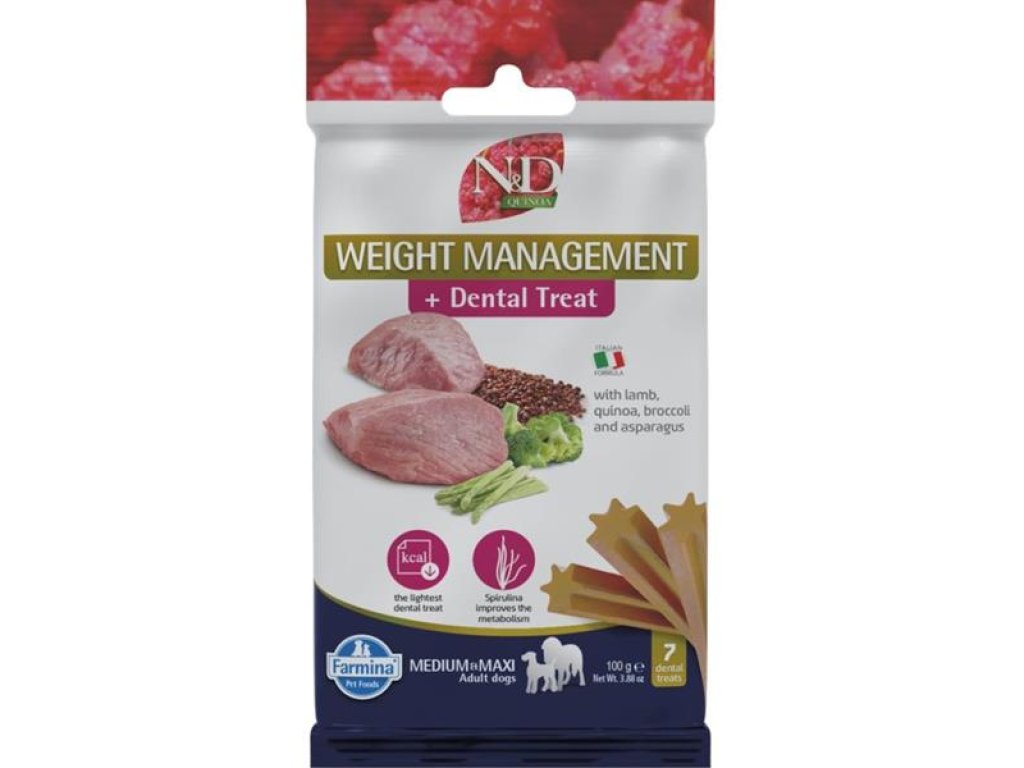 N&D QUINOA Dog Dental Snack Weight Lamb Medium & Maxi 100 g