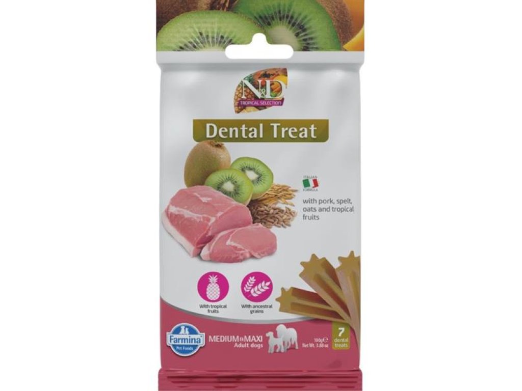 N&D TROPICAL Dog Dental Snack Pork Medium & Maxi 100 g