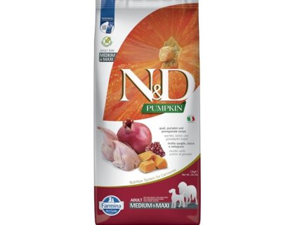 N&D PUMPKIN Dog GF Quail & Pomegranate Adult Medium & Maxi 12 kg
