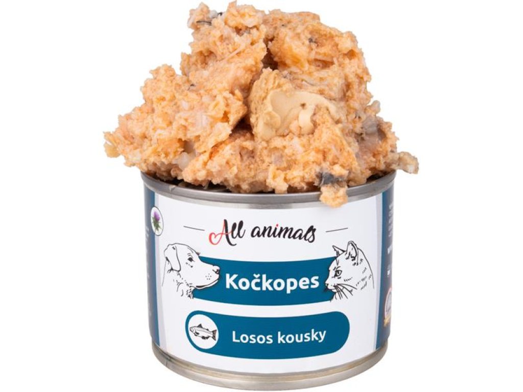 ALL ANIMALS Kočkopes konz. Losos kousky 200g