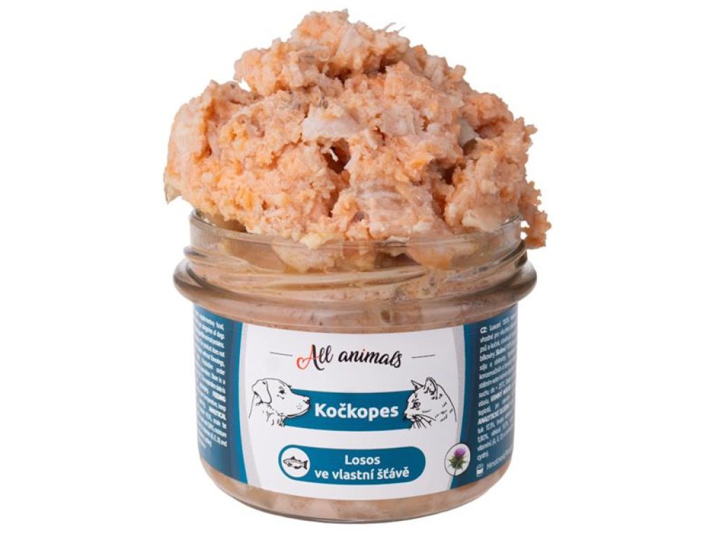 ALL ANIMALS Kočkopes sklo Losos ve vl. šťávě 200g