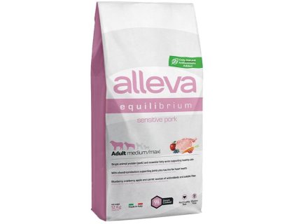 ALLEVA EQUILIBRIUM Dog Dry Adult Sensitive Pork Medium/Maxi 12 kg