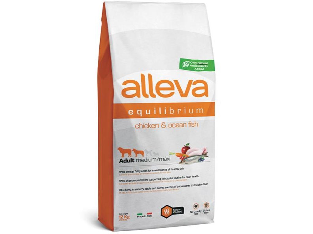 ALLEVA EQUILIBRIUM Dog Dry Adult Chicken & Ocean Fish 12 kg