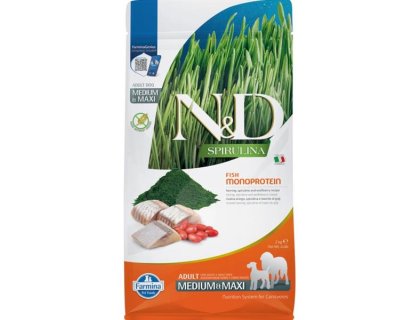 N&D SPIRULINA Dog GF Herring & Wolfberry Adult Medium & Maxi 2 kg