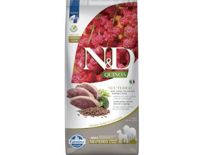 N&D QUINOA Dog GF Duck, Broccoli & Asparagus Neutered Adult Medium & Maxi 12 kg