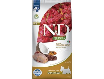 N&D QUINOA Dog GF Skin & Coat, Quail & Coconut Adult Mini 7 kg
