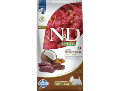 N&D QUINOA Dog GF Skin & Coat, Venison & Coconut Adult Mini 7 kg