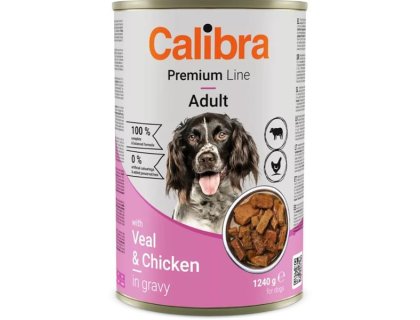 Calibra Dog konz.telecí+kuřecí 1240 g