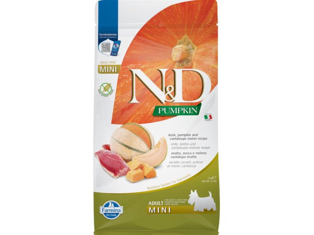 N&D PUMPKIN Dog GF Duck & Cantaloupe Adult Mini 2 kg
