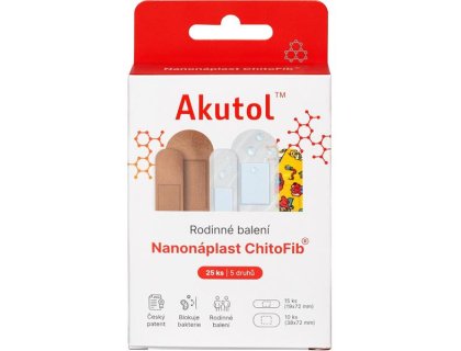 Akutol Nanonáplast ChitoFib, Rodinné balení - 25 ks