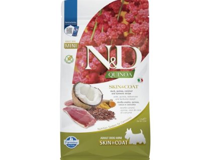 N&D QUINOA Dog GF Skin & Coat, Duck & Coconut Adult Mini 2,5 kg