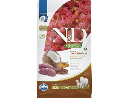 N&D QUINOA Dog GF Skin & Coat, Venison & Coconut Adult Medium & Maxi 2,5 kg